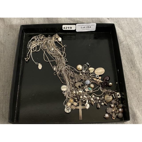 254 - Collection of 925 silver necklaces