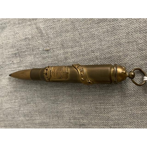 258 - Trench art bullet case pencil