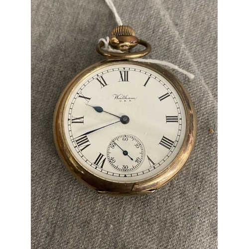 275 - Waltham, USA gold tone pocket watch