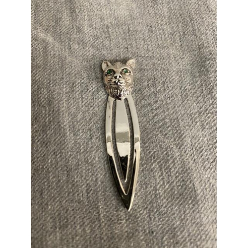 286 - Silver cat bookmark