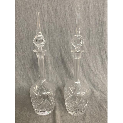 377 - Pair of cut glass decanters with stoppers 44.5cm Tall