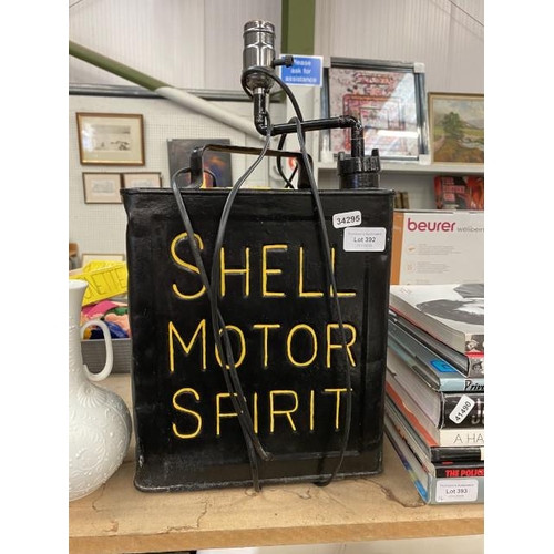 392 - Upcycled Shell Motor Spirit petrol can table lamp