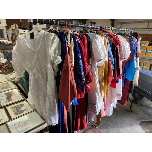 434 - Rail of mainly children's theatrical clothing including pantomime, Roman, Greek etc (rail not includ... 