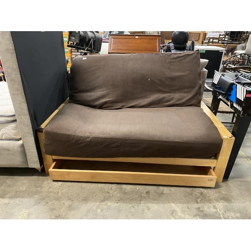 68 - Oak framed Futon 150W