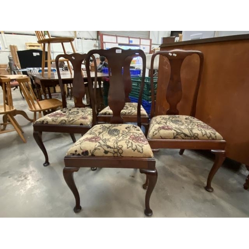 72 - 4 mahogany George 1st style chairs 50W