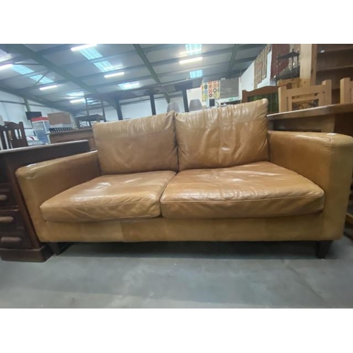 75 - Tan leather settee 175W