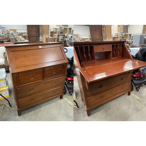 95 - Chinese rosewood bureau with 1 key 107H 92W 42D