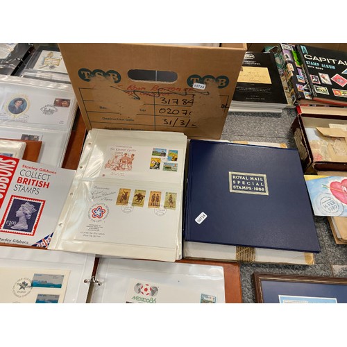 196 - Large collection of first day covers, stamp albums, loose stamps, stamp & FDC collectors books etc. ... 