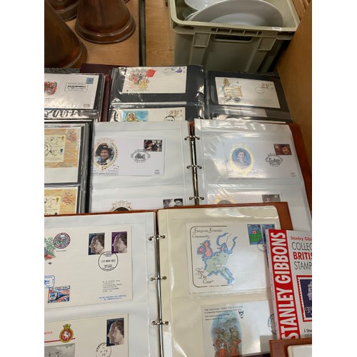 196 - Large collection of first day covers, stamp albums, loose stamps, stamp & FDC collectors books etc. ... 