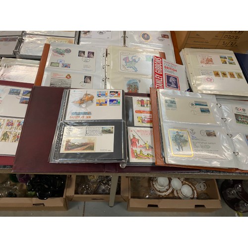 196 - Large collection of first day covers, stamp albums, loose stamps, stamp & FDC collectors books etc. ... 