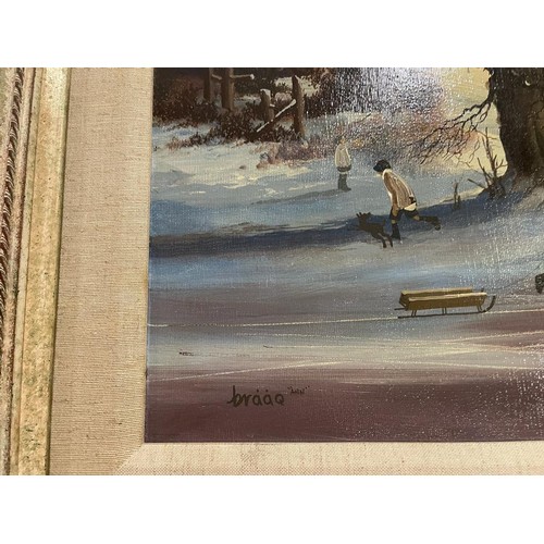 28 - Original “Braaq” oil on canvas, signed braaq ANN’ to lower left. A rare example showing the artist a... 