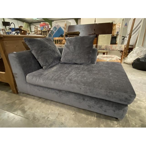 103 - Grey chenille contemporary day bed 66H 160W 105D