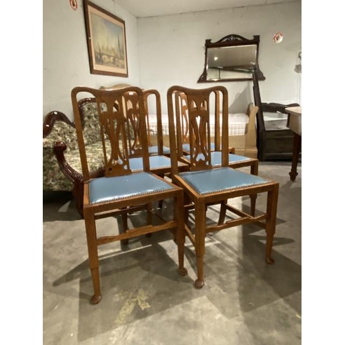 106 - 6 oak Arts & Crafts chairs