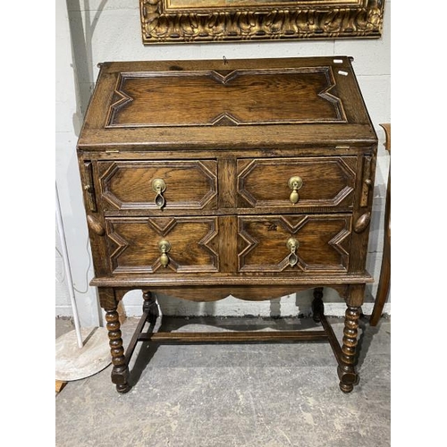 109 - Edwardian oak bureau 103H 79W 45D