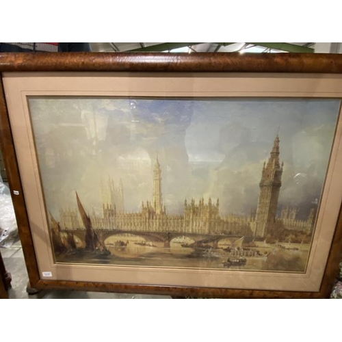 115 - After Thomas Allom (British 1804-1872) “The Palace of Westminster 1844” framed print 90 x 122cm