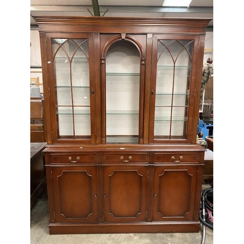 123 - Mahogany display cabinet with 5 keys 205H 154W 40D