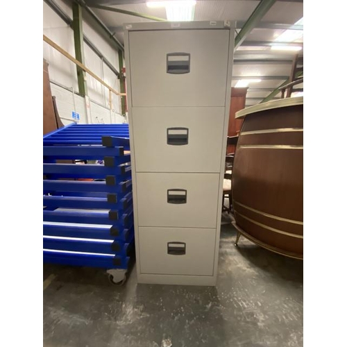 14 - Metal 4 drawer filing cabinet (no key) 132H 47W 62D