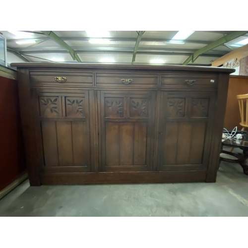 20 - Mahogany 3 drawer/3 door dresser base 87H 150W 43D