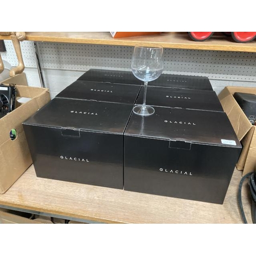 388 - 6 boxes of Glacial gin glasses, 6 glasses per box NEW