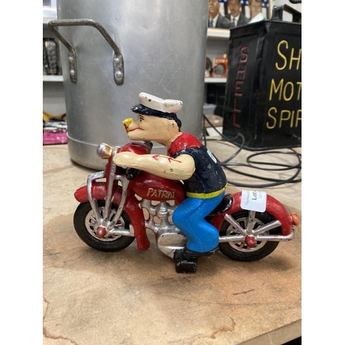 437 - Cast Popeye on motorbike