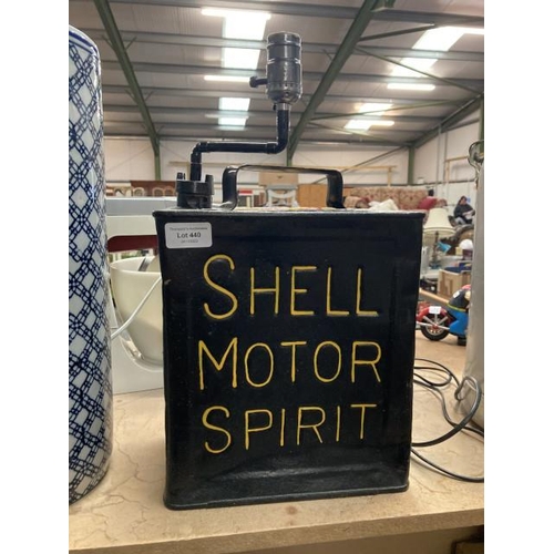 440 - Upcycled Shell Motor Spirit petrol can table lamp