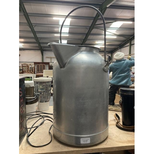 441 - Stainless steel milk churn with spout & lid 41H