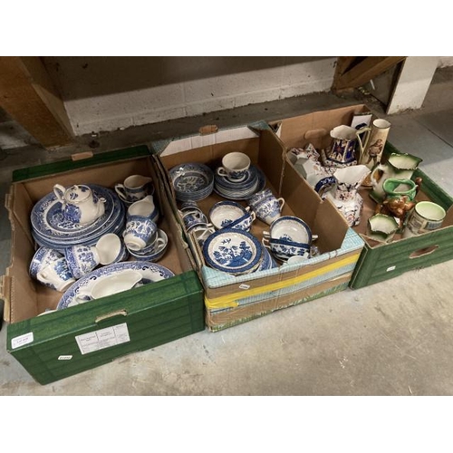 448 - 3 boxes of blue & white pottery, Royal Doulton, Royal Winton, Booths 