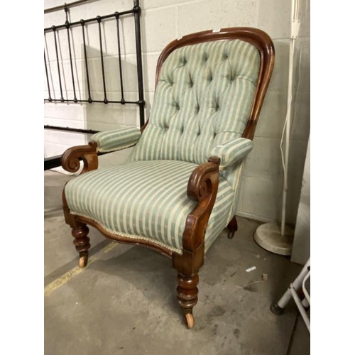 57 - Victorian upholstered ladies chair 68W