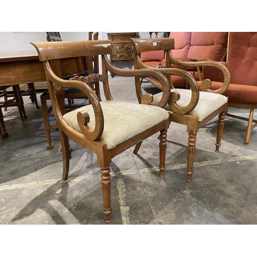 71 - Pair of Regency mahogany armchairs 54W