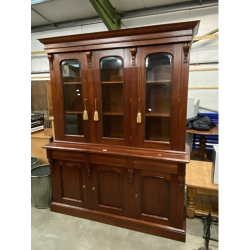 89 - Victoria Collection Antiques & Fine Reproduction mahogany display cabinet with 6 keys 208H 165W 50D