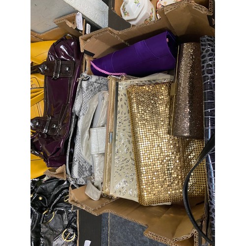 381 - 4 boxes of assorted ladies handbags including Jasper Conran Jeans, Anna Smith, Domo, Monsoon Accesso... 