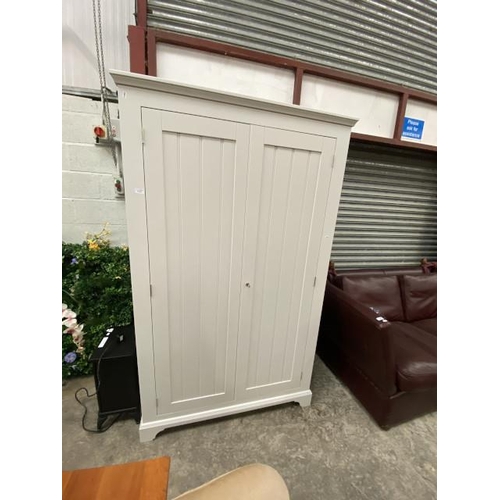 124 - TCH Furniture Coelo painted 2 door wardrobe with hanging rail to the interior 199H 120W 59D