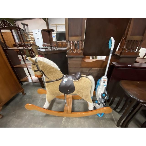 141 - Mamas & Papas rocking horse & Vax carpet glide steamer