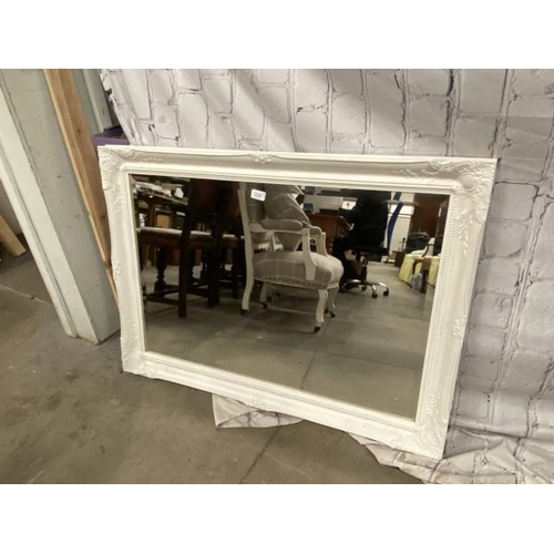 158 - White framed mirror 74 x 103cm