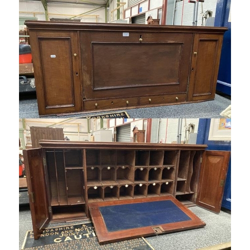 198 - 19th century mahogany secretaire 130W 56H 29D (as seen)