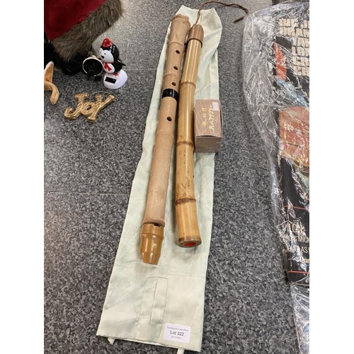 222 - Japanese traditional bamboo flute & 1 other