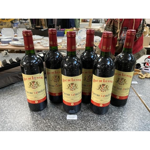 224 - 6 bottles Lussac St Emilion Bordeaux 2009