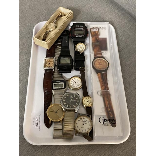 254 - Tray of watches inc. Ingersoll, Beltime, Sekonda, Casio DBA-80, Emporio Armani AR-0204, Artage, Refl... 