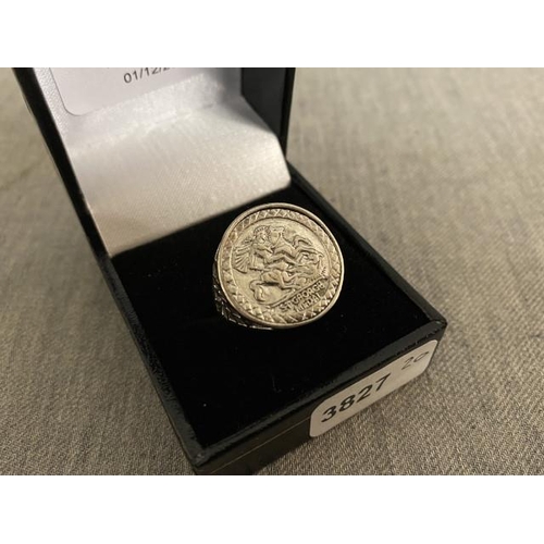 271 - 925 silver coin ring (size Q)