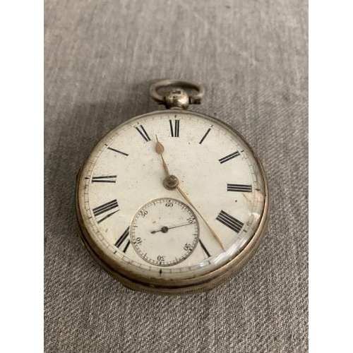 281 - Antique silver cased pocket watch (no key)