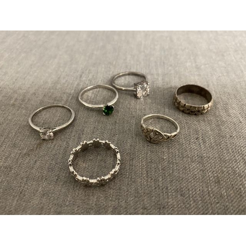 289 - 6 silver rings inc. Solvar (various sizes)