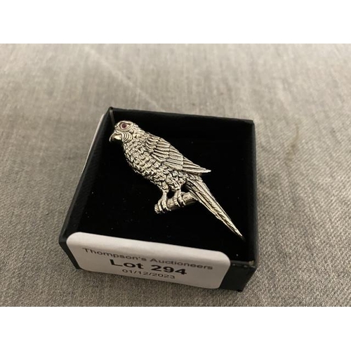 294 - Silver Parrot brooch