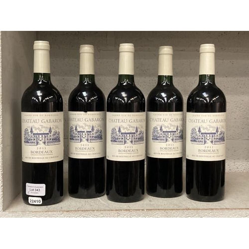 343 - 5 75cl bottles Chateau Gabaron Bordeaux 2011