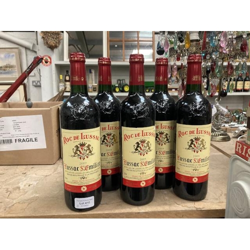 410 - 5 75cl bottles Lussac St Emilion Bordeaux 2009