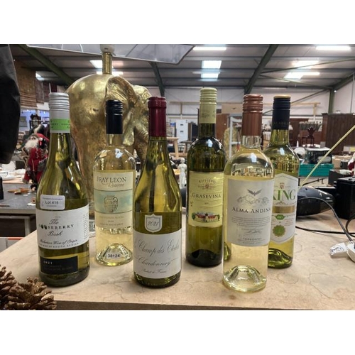 415 - 6 75cl bottles wine:  Long Live the King Australian Pinot Grigio, Alma Andina Argentinian Torrontes,... 