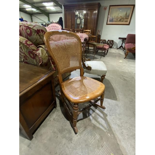 65 - Ash framed Bergere rocking chair 46W