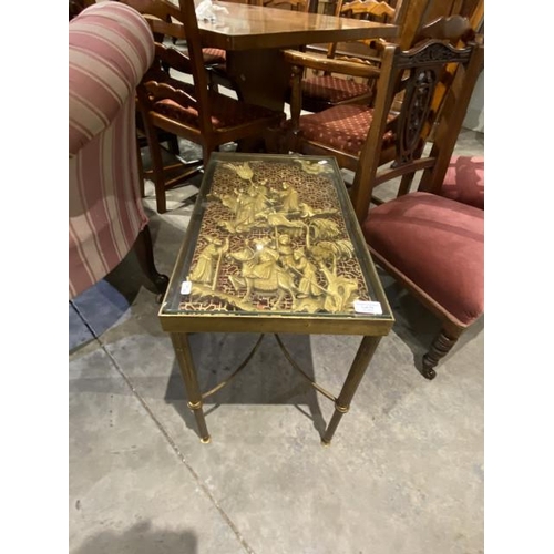 75 - Chinese gilt framed occasional table with gilt decoration 51H 56W 33D