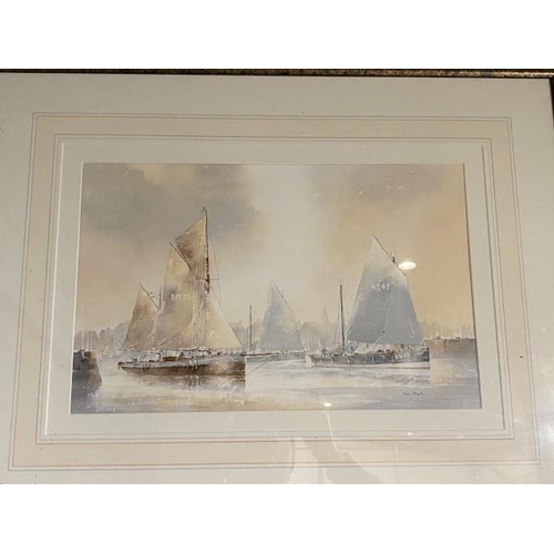 79 - Watercolour of sailing yachts by Alan Stark 63 x 81cm