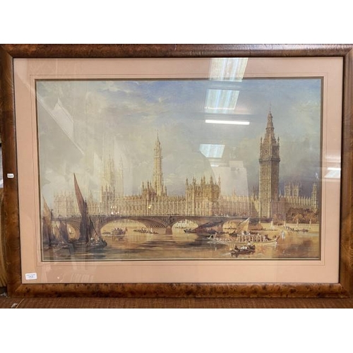 81 - After Thomas Allom (British 1804-1872) “The Palace of Westminster 1844” framed print 90 x 122cm