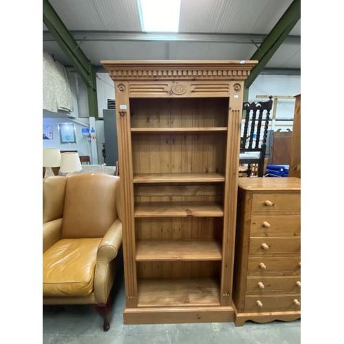 91 - Pine bookcase 184H 92W 35D